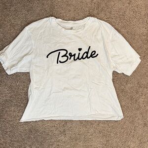 David's Bridal White 'Bride' Short Sleeve Tee